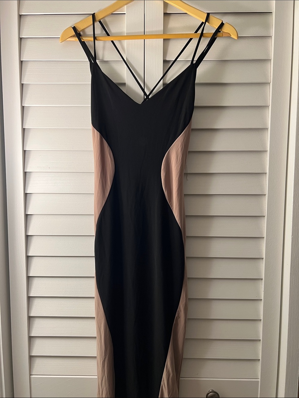 Windsor Black & Nude Contrast Maxi Dress
